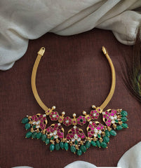 Ruby Peacock Choker in Kundan - KN00328