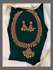 Ruby Rangoli Design Necklace in Kundan - KH00238