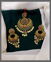 Chand Bali Ruby Pendent in Nakshi - NP0021