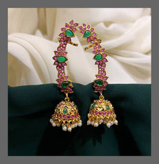 Beautiful Ruby Earring Cuff in Kundan - KE00316