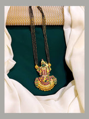 Meenakshi Amman Pendent Haram in Black Dori - BD0040