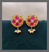 Beautiful Flower Stud in Kundan - KE00350