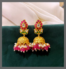 Ruby Mango Jhumki Earring in Kundan - KE00421