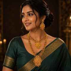 Kerala Design Antique Bridal Set in Nakshi - BR0043