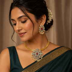 Light Blue Pendant and Earrings with Nanu Chain - NN00862