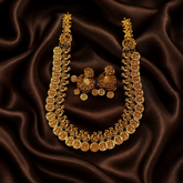 Double Step Lakshmi Antique Polish Kaasu Haram - NH00431