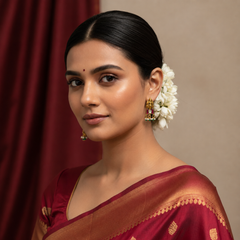 Jadau Nakshi Lakshmi Lotus Earrings With Back Screw - KE00576