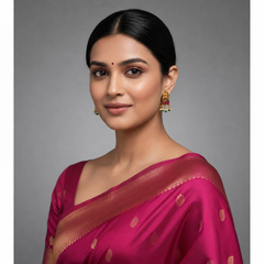 Jadau Nakshi Lakshmi Lotus Earrings With Back Screw - KE00576