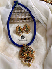 Blue Threads Peacock Pendant Necklace - BB007