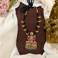 Jadau Lakshmi Pendant With Balck Dori - BD00164