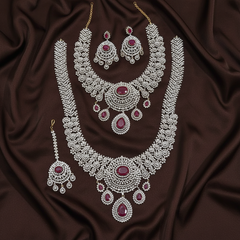 Daimond Bridal Set With Earrings and Tika - BR0067