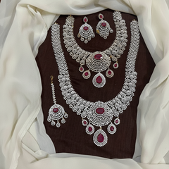 Daimond Bridal Set With Earrings and Tika - BR0067