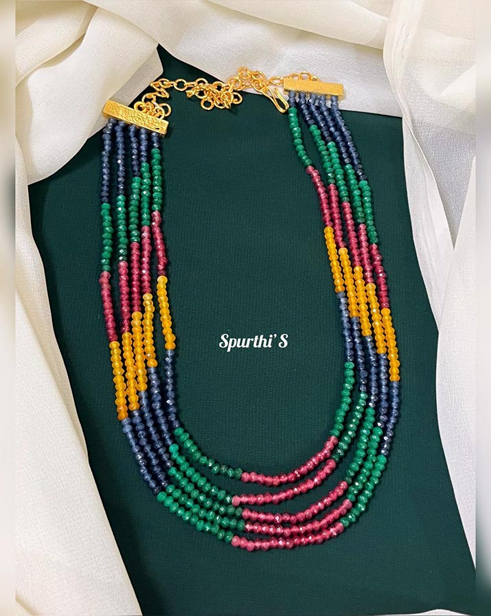 Multicolor CZ Beads Necklace CZ0007 - Main Image