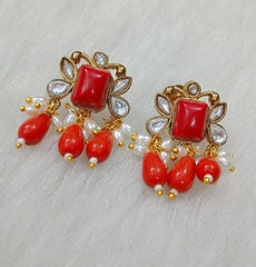 Coral Victorian Studs - VE0020