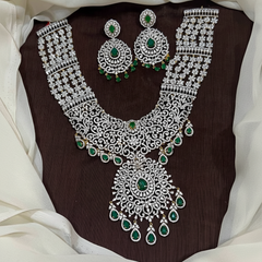 4 liner Daimond haram With Earrings - DH0011