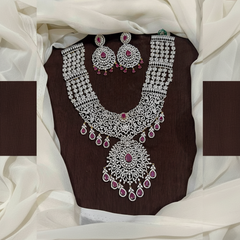 4 liner Daimond haram With Earrings - DH0011