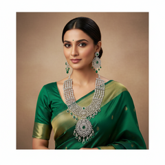 4 liner Daimond haram With Earrings - DH0011