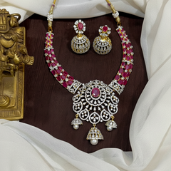 Diamond Necklace With Jhumki - DN0078