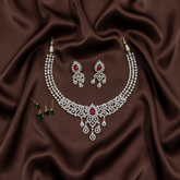 Changeable Stone Daimond Necklace with Earrings - DN0090