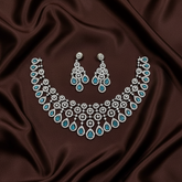 Turquoise Daimond Necklace With Earrings - DN0093
