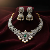 Diamond Peacock Choker With Jhumki - DN0094