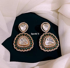 Green American Diamond Earrings - DE003