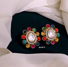 Multicolor American Diamond Earrings - KE0042