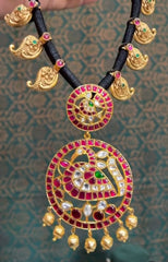 Mango Black Dori With Jadau Pendent - BD0070