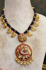 Mango Black Dori With Jadau Pendent - BD0070