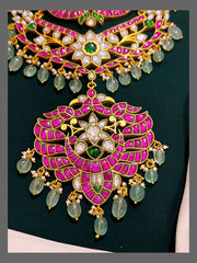Double Layer Kundan Haram with Pendent - KH00216
