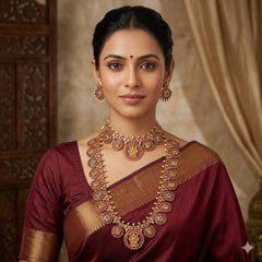 Kempu Stone Lakshmi Bottu Combo - BR0072