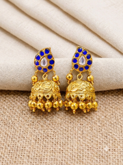 Mango in blue stone Jimikki in Kundan - KE00157