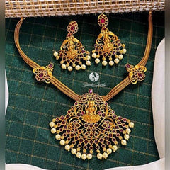 Kempu neckpeice Laxmi set with Earrings - NN0028
