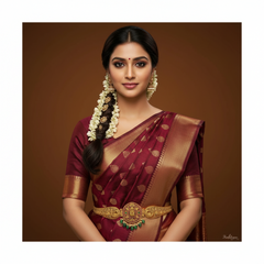 Lakshmi Round Dollar Kempu Waist Belt - WB0051