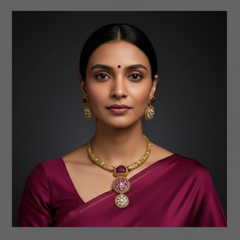 Antic Kante Necklace in Kundan - KN00387