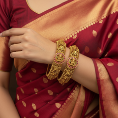Nakshi Polish Kempu Bangles - BG00715