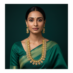 White Stone Bottumala with Peacock Chain - NH0035