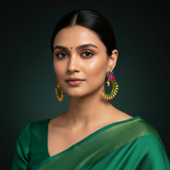 Beautiful Peacock Earring in Kundan - KE00182