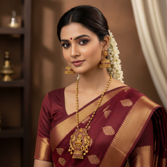 Nakshi Ball Chain With Lakshmi Pendant And Jhumki -NH00424