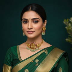 Jadau Kundan in Lord Lakshmi Necklace - KN0083