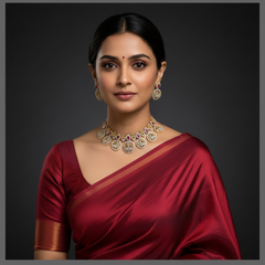 Bottu necklace with Peacock Pendant in Diamond - DN0061
