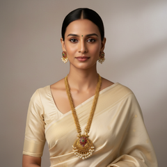 Nakshi Long Chain With Flower Pendant - NH00141