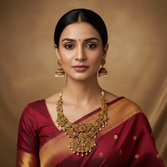 Antique Lakshmi necklace with Jhumki -NN00119