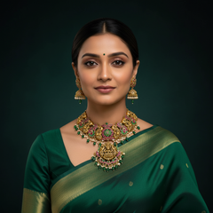 Awesome Multi Peacock Necklace in Kundan - KN00376