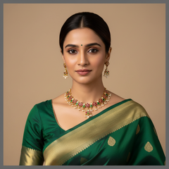 Beautiful Jadau Choker With Rice Pearl - KN00419