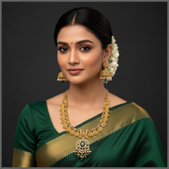 Emerald Nakshi Temple Necklace - NN00861