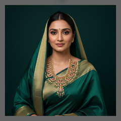 Beautiful Peacock Haram in Kundan - KH00282