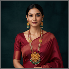 Antique Krishna Pendent haram in Kundan - KH00301