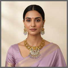Antique Necklace With Lakshmi Pendent - NN00651