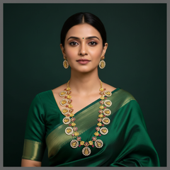 Beautiful Peacock and Lakshmi Kundan Haram - KH00297